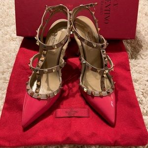 Valentino Rockstud ankle strap pump